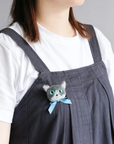 クロッシェキット ビーズ編みの猫ブローチ(ハチワレ)/ MIYUKI FACTORY