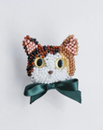 クロッシェキット ビーズ編みの猫ブローチ(三毛猫)/ MIYUKI FACTORY