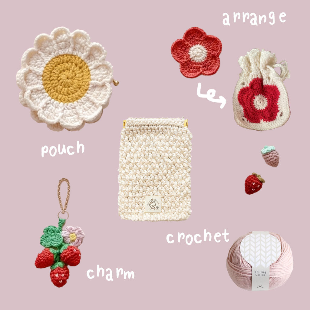 いちごクロッシェ /ふんわり彩るひだまりカラーの小物コレクション＜月