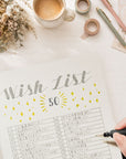 バレットジャーナルのWISH LISTページ