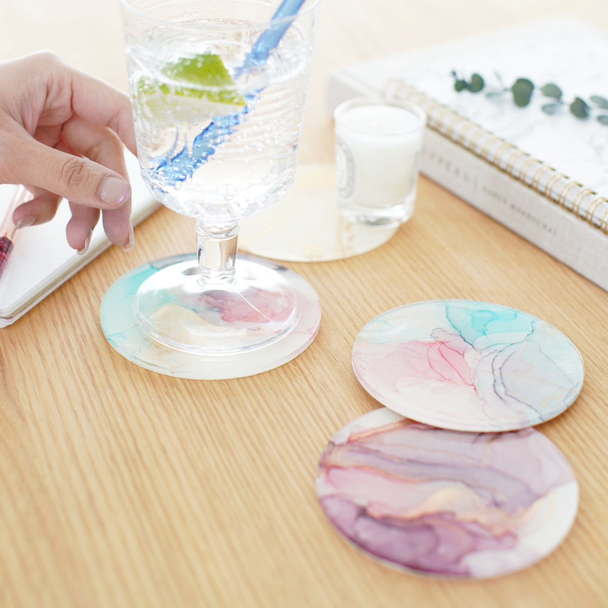 アルコールインクアート・海（セット） アルコールインクアート・海（セット） 美術品・アンティーク