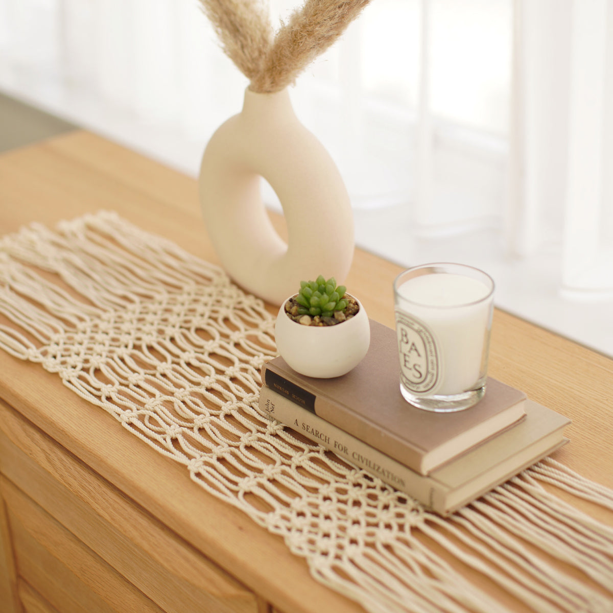 ハンドメイド♡マクラメ編みテーブルランナー マクラメテーブルランナーの作り方【マクラメ編み】 - YouTube