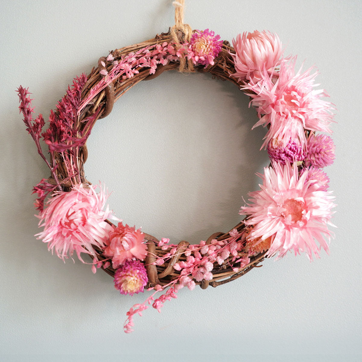 ピンクのお花のミニリース – Craftie Home (クラフティホーム)