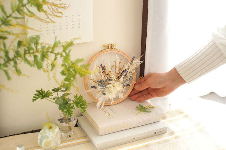 Craftie Home Box 制作ストーリー 「ミモザでつくるフープリースの花飾り」