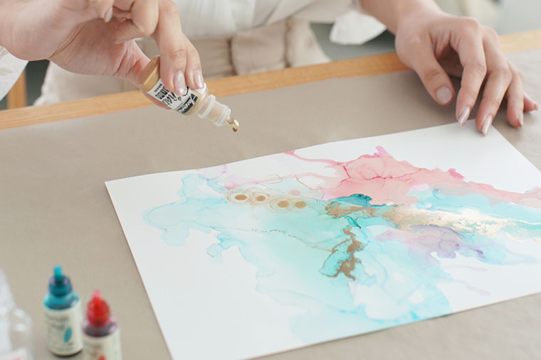 カラーインクのお届け内容・アルコールインクアート作品アイデア