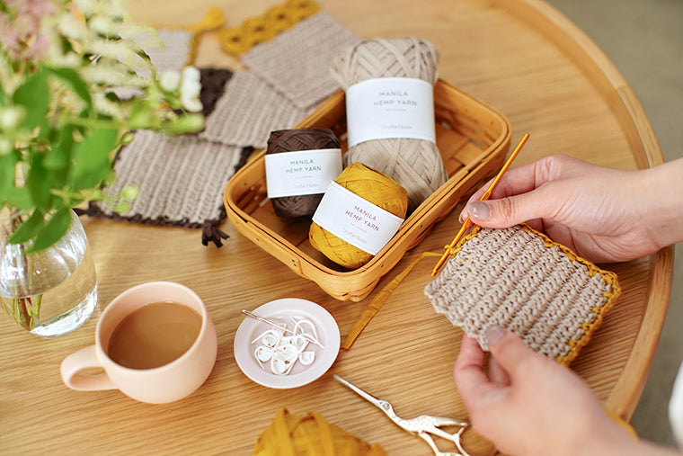 【Craftie Home Box】2種類のコースターが編めるクロッシェ スターターキットの作り方