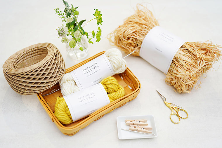 【Craftie Home Box / 24年3月】ラフィアのミニかごとポットマットの作り方