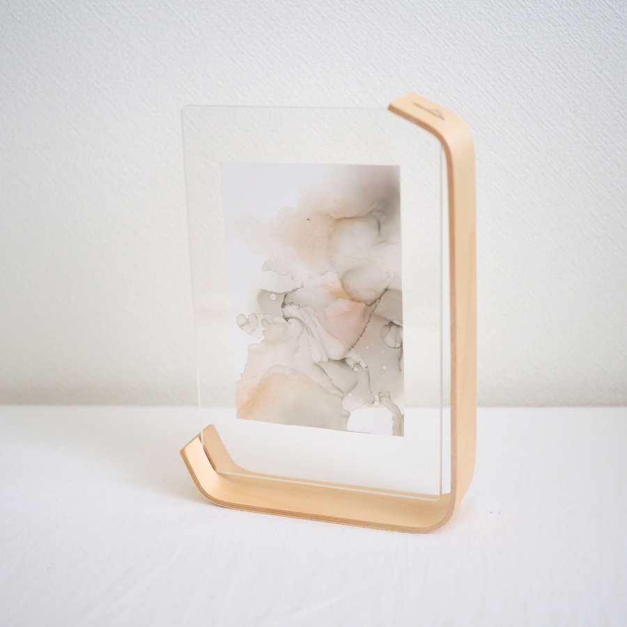 アクリルフレーム 木製スタンド付き