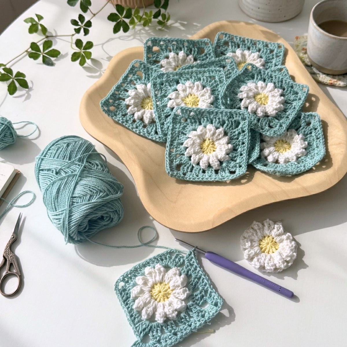 hiro crochet / お花モチーフのマルチクロス