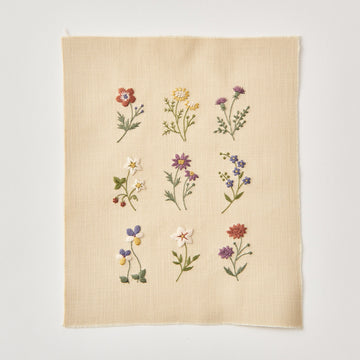 刺繍プリントクロスキット 小さな花のサンプラー ライトハニー/  COSMO