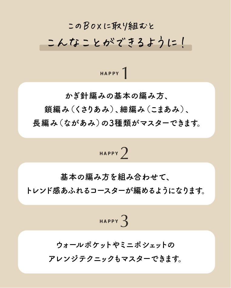 2種類のコースターが編めるクロッシェ スターターキット【送料無料】