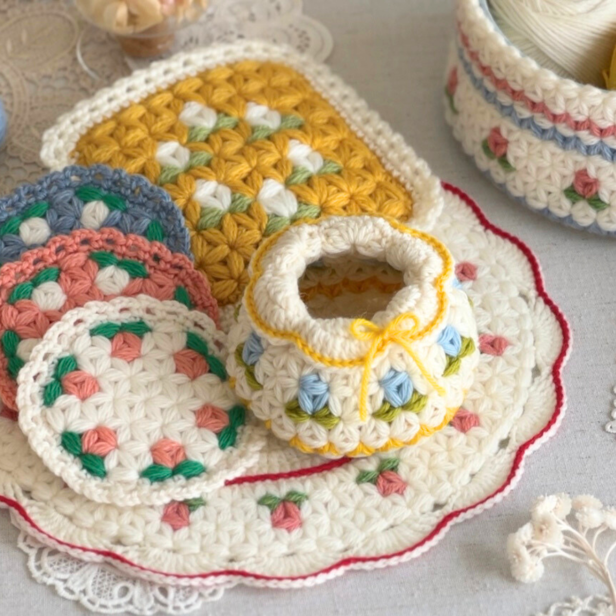 May / リフ編みのおおきなプレイスマット【送料無料】 – Craftie Home