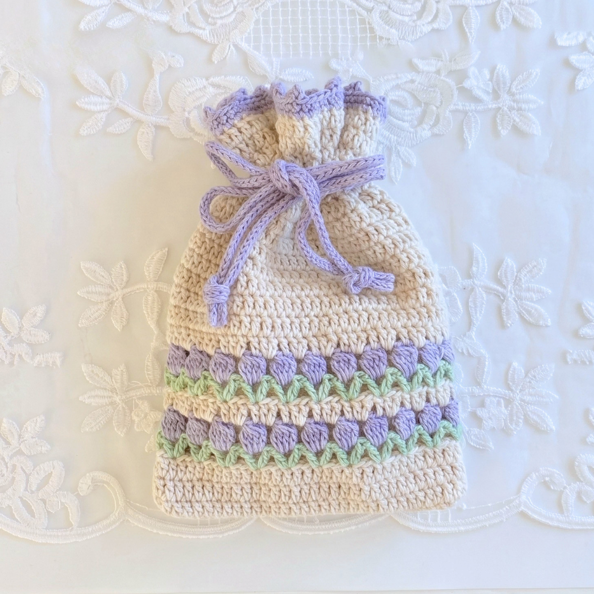 Hiro crochet / チューリップ巾着