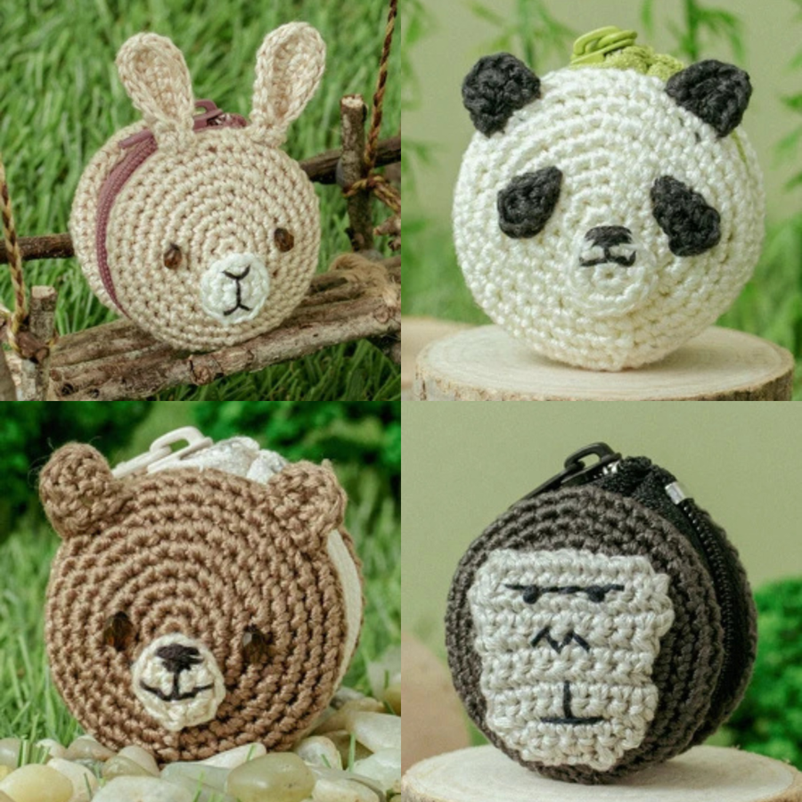 刺しゅう糸で編むちいさな ポーチ (ウサギ) / COSMO（ルシアン）