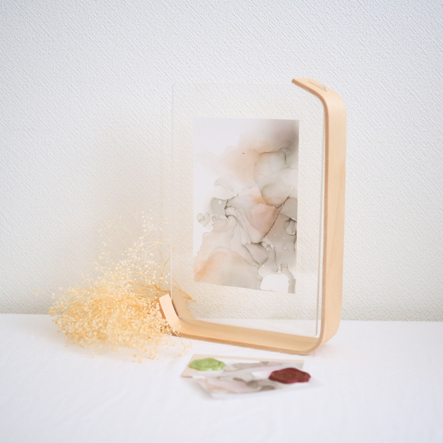 アクリルフレーム 木製スタンド付き