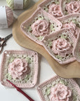 Hiro crochet / 立体お花モチーフのマルチクロス