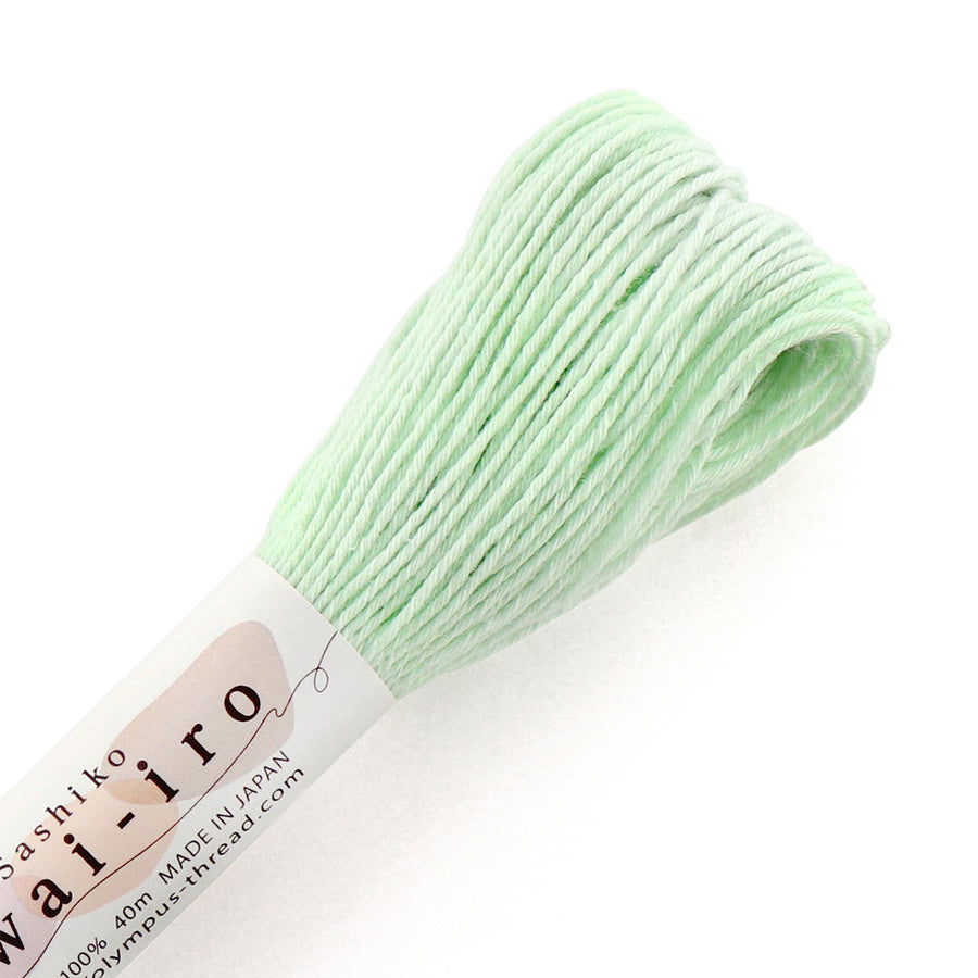 刺し子糸 Sashiko Awai-iro（Mint Cream）/ Olympus