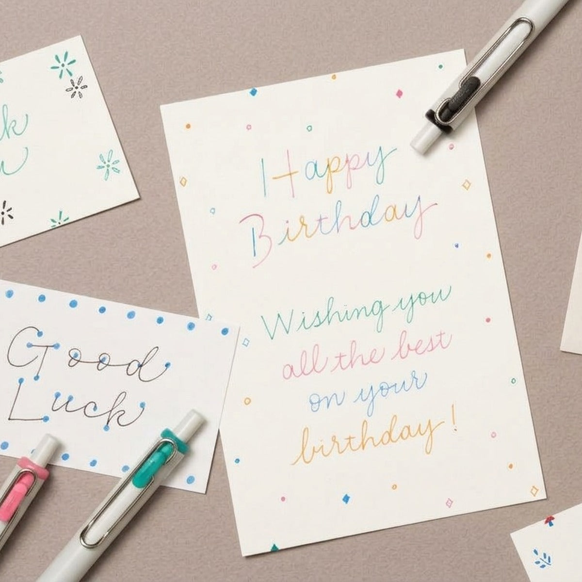 3回目 カリグラフィーのBirthdayカードとThank youカード