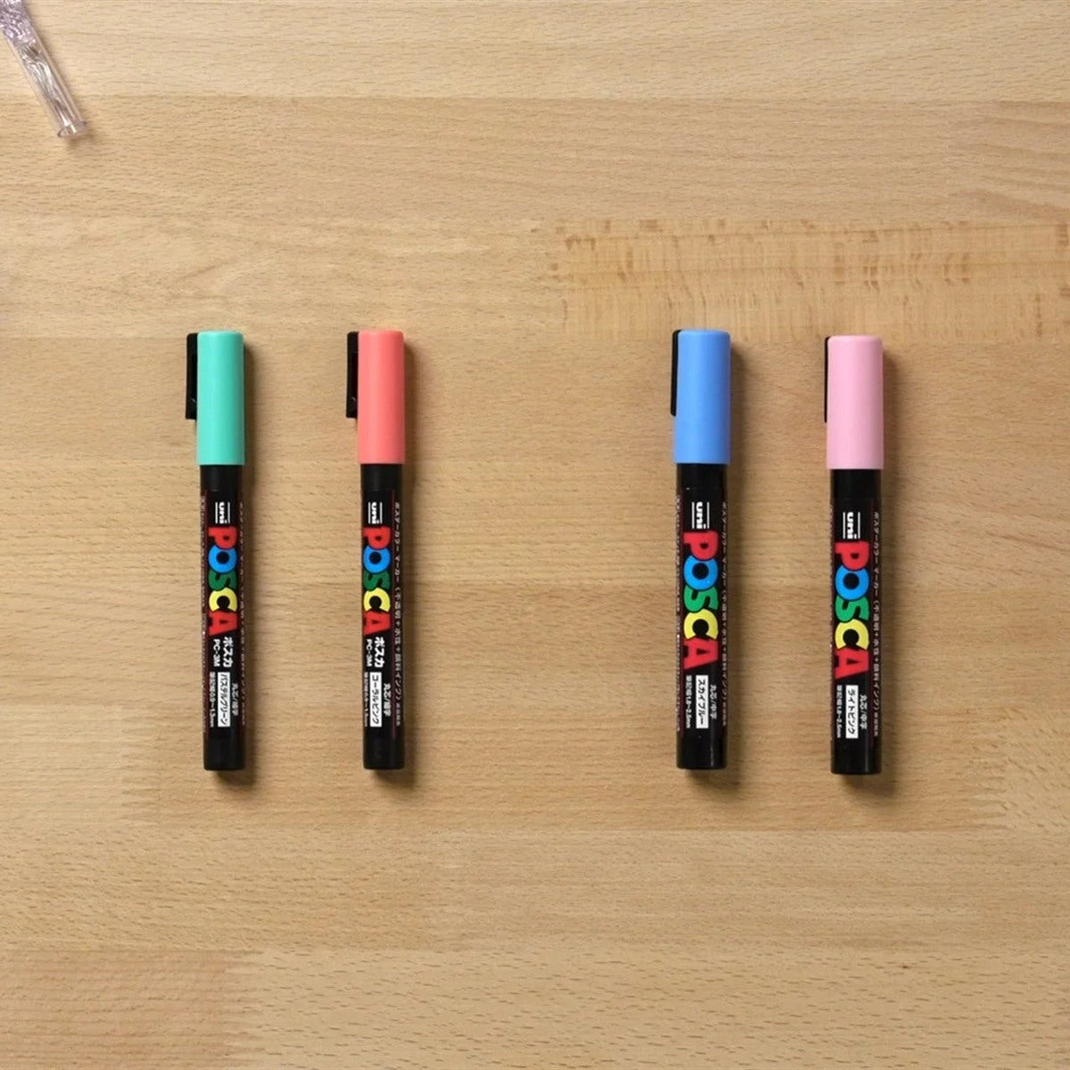 モノラインレタリング POSCA4色