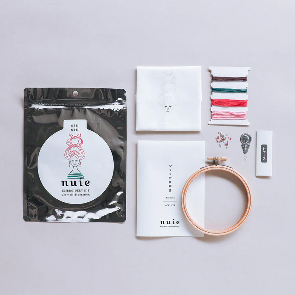 nuie 刺繍キット『髪がきまらない』NEJI NEJI / MIYUKI FACTORY