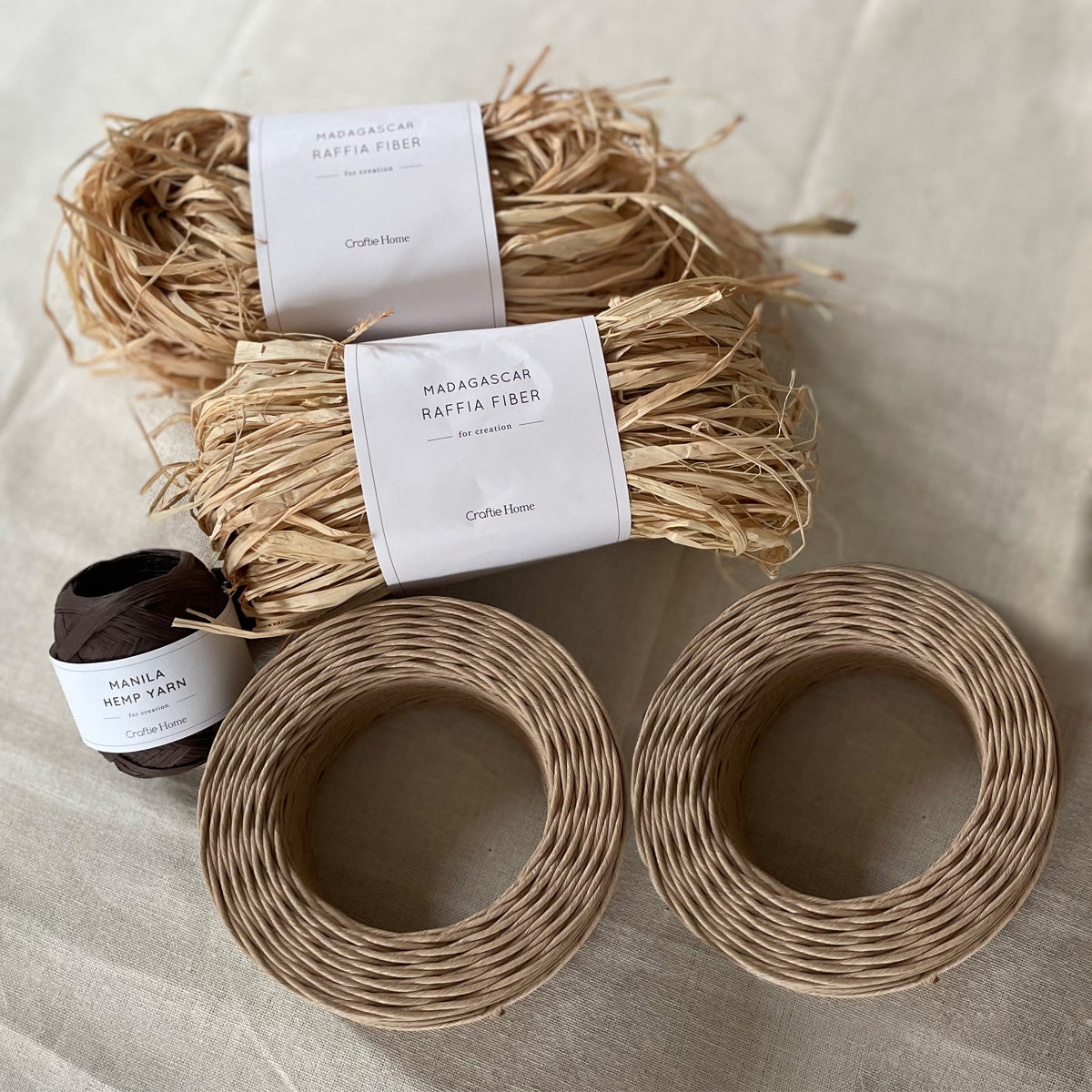 ラフィア　カゴ　3点　セット ラフィアで作る花柄のかごキット – Craftie Home (クラフティホーム)