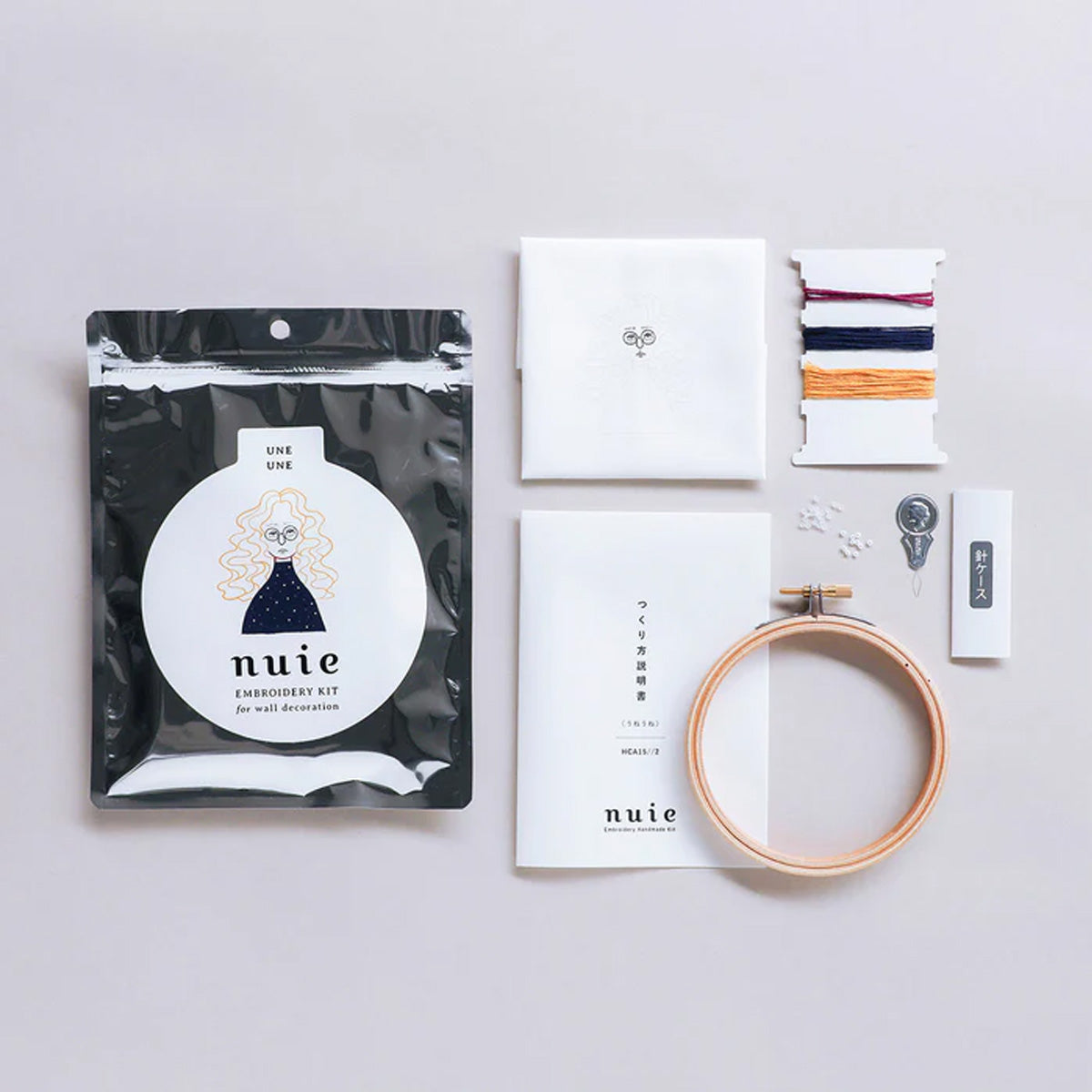 nuie 刺繍キット『髪がきまらない』UNE UNE / MIYUKI FACTORY