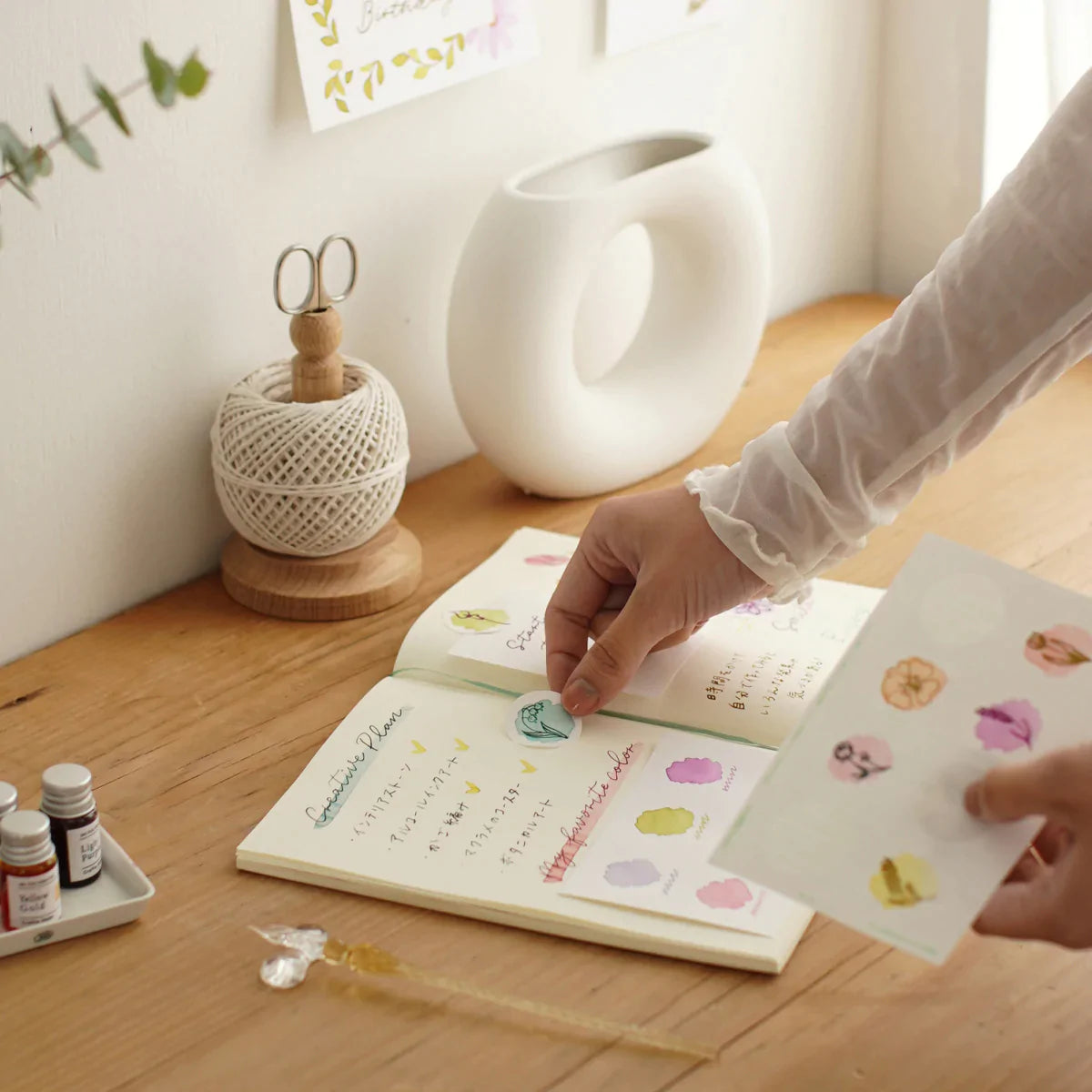 オリーブグリーン 六角形ガラスペン ガルフストリーム ミニガラスペンインクセットグリーン GLF-MGS