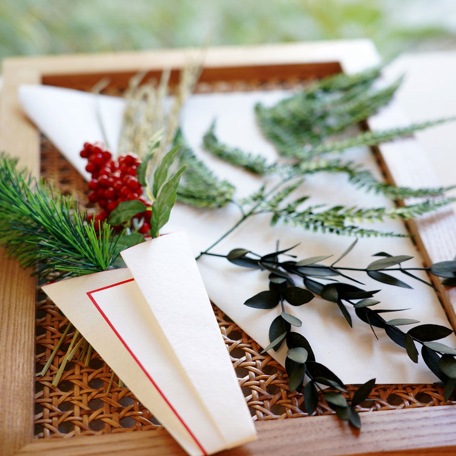 松と稲穂のお正月飾りと水引小物のセット