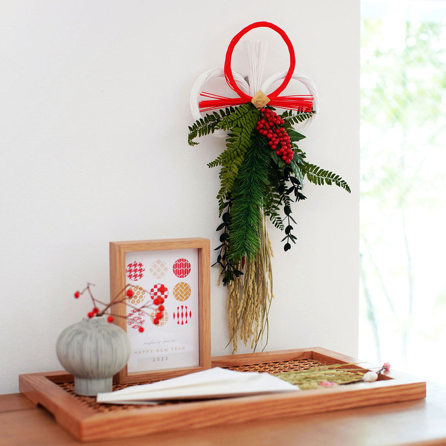 松と稲穂のお正月飾りと水引小物のセット