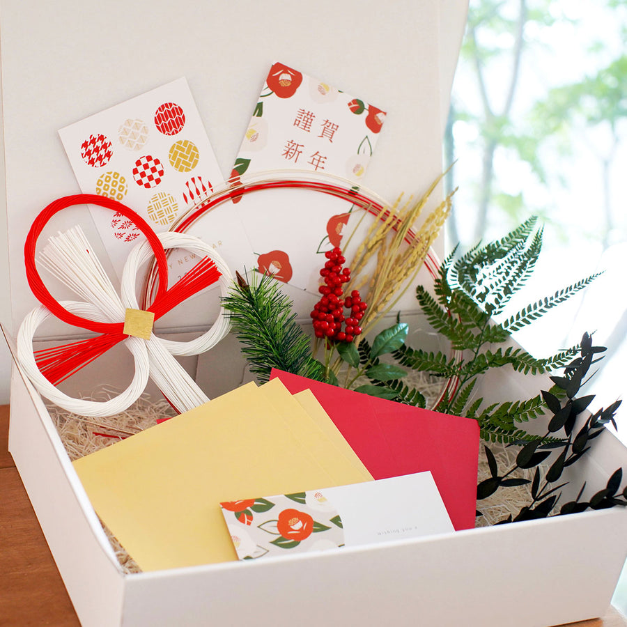 松と稲穂のお正月飾りと水引小物のセット